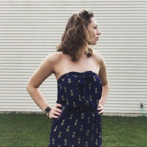 Francesca’s • Strapless Pineapple Romper